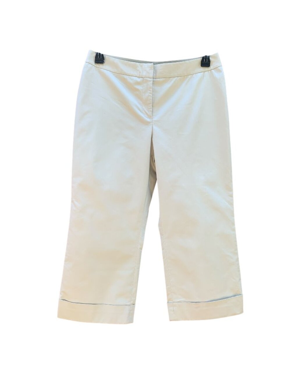 Ann Taylor Khaki Cropped Pants with Cuffs Womens Size 10